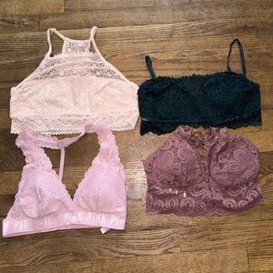 PINK/Aerie Bralette Bundle Size M